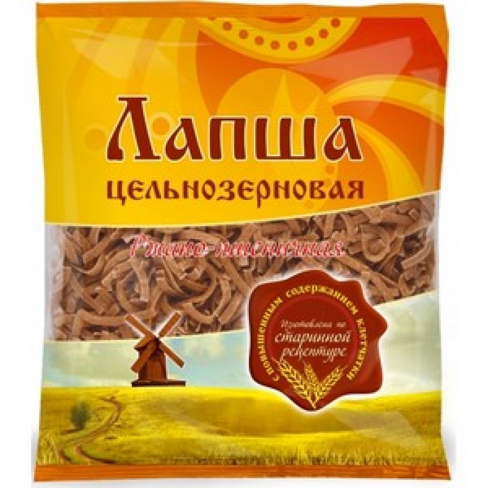 Лапша цельнозерновая Ржано-пшеничная, 350 г.